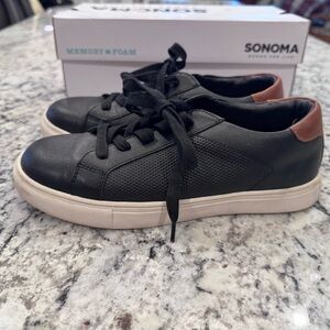 Sonoma Memory Foam Sneakers Boys 4M Black Casual Lace Up